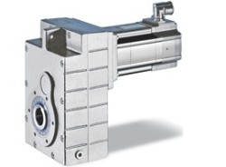 Shaft-mounted helical gearbox with servo motor